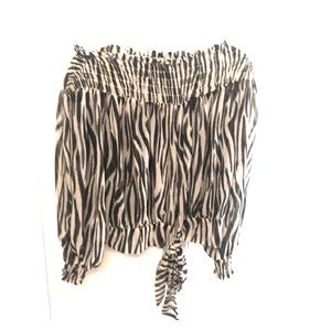 Off the shoulder animal print top